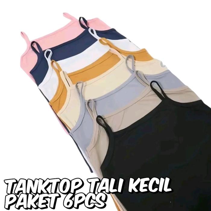 6Pcs Tanktop Tali Kecil / Tanktop / Tank top Wanita / Singlet Perempuan Murah Terbaru / Teng Top / T