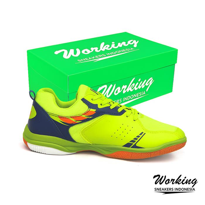 Sepatu Badminton Pria Sport RS Indoor Outdoor Original dengan Box Hijau Size 38-43 Ready Stock Disko