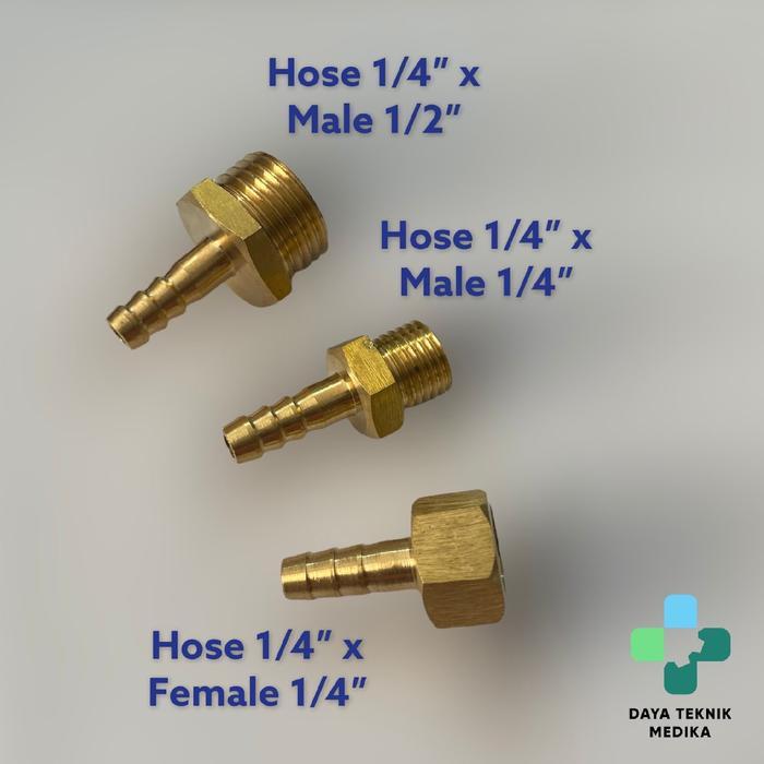 Nepel Selang 1/4" Kuningan - Brass Male Hose Adaptor