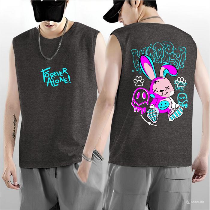 Baju Kaos Singlet Pria Dewasa RABIT FOREVER  Gym Santai Trendy | Size M,L,XL,XXL / Kaos Tanktop Lekb