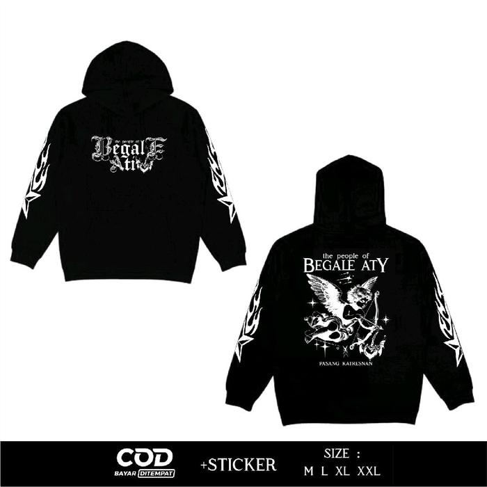 Hoodie Distro Jaket Jumper Desain Terbaru The People of Begale Aty Pasang Katresnan Sablon Reflektif