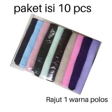 Grosir 10 Pcs Ciput Rajut 1 Warna Daleman Hijab Wanita Muslimah Inner Kerudung Dalaman Turki   Karet