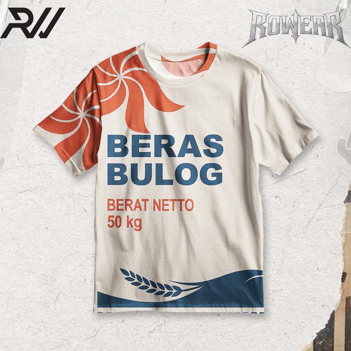 ROWEAR Kaos Plesetan Beras Bulog Karung Beras Lucu Unik Distro Premium | KS-RW02