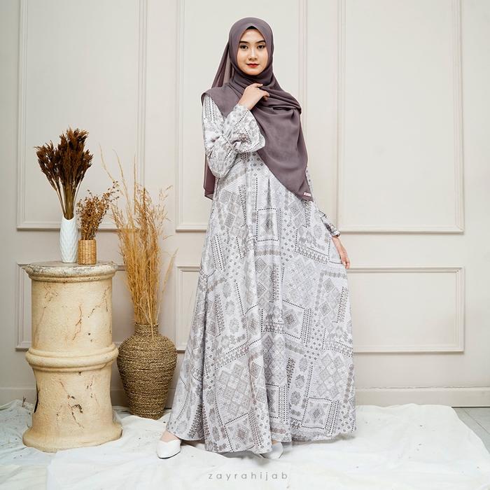 Ready- Zayra Hijab | Gamis Sarah Non Outer - Couple Keluarga Kondangan Lebaran Premium Elegan Terbar