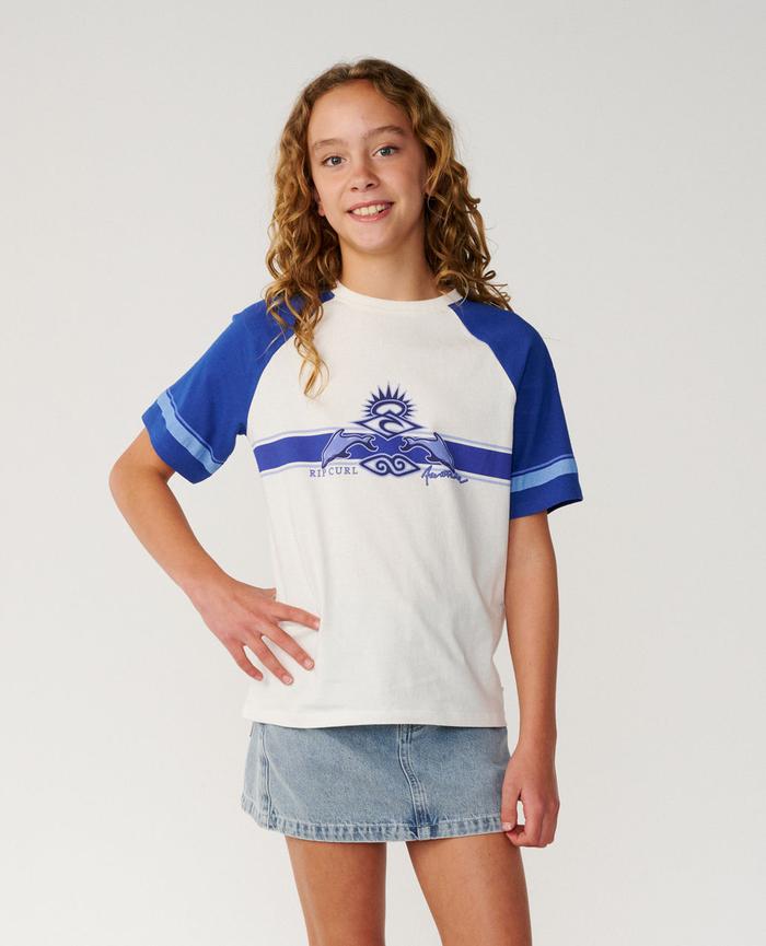 Rip Curl Kids Dolphin Archive Relaxed Tee - Girls - Bone