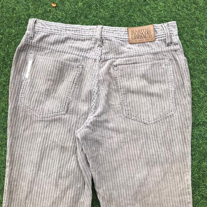 Vintage MFG Marithe Francois Girbaud Brown Corduroy Trouser pants nice chrome sided panel design Siz