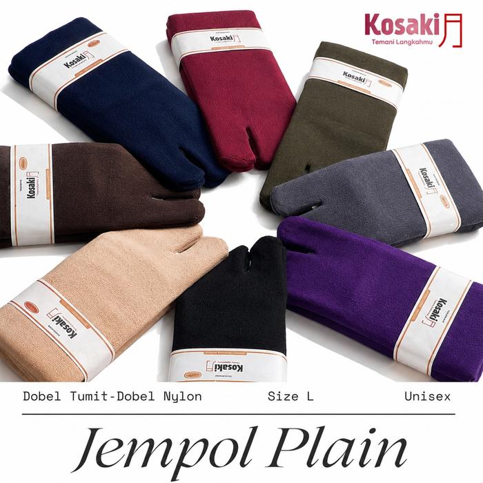 Kaos Kaki Wanita Muslimah KOSAKI Jempol Plain Dobel Nylon Lembut Dobel Tumit Anti Nerawang Size L