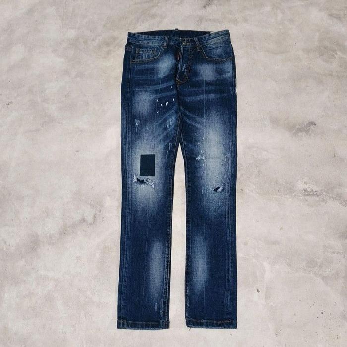 Celana panjang denim jeans feeding dsquared2 dsq2 ripped bekas