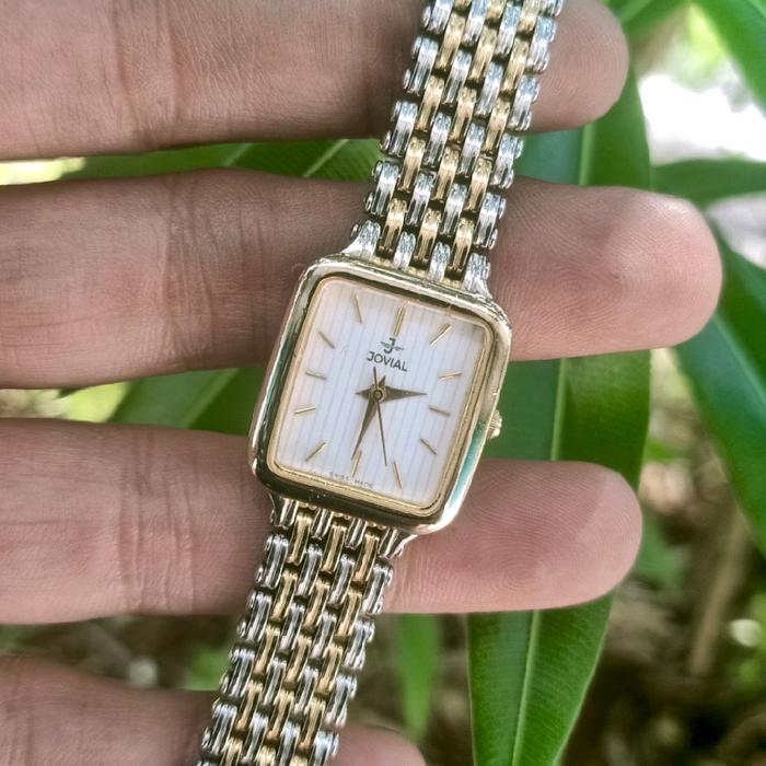 Jam Tangan Jovial Tank Two Tone Quartz Original Swiss Made