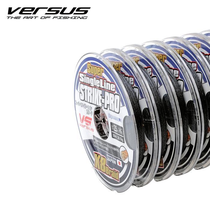 Senar PE Versus Strike-Pro X8 50M – Benang Pancing Singleline Kuat & Halus - BLACK, PE 1.5