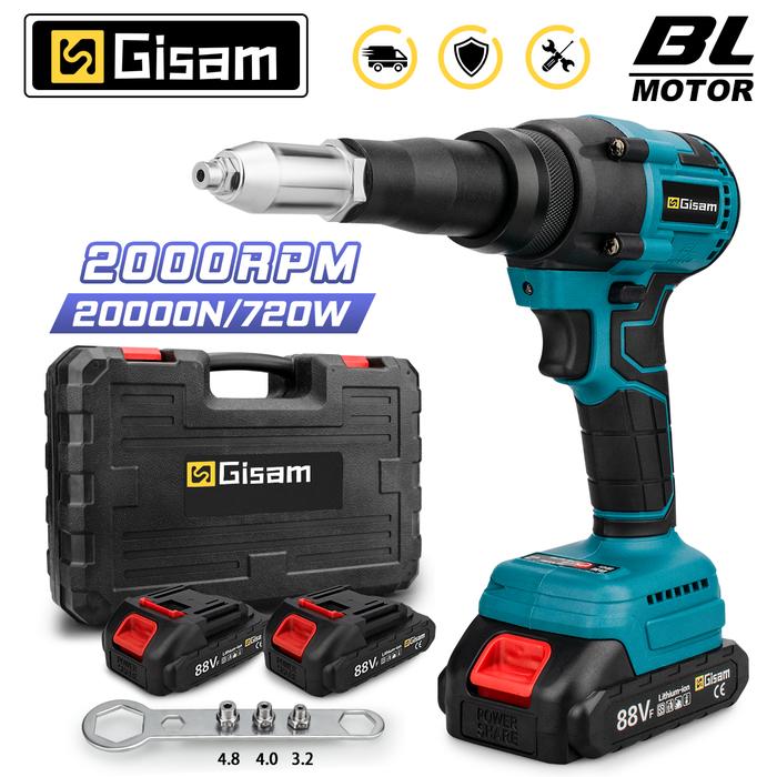 20000N Brushless Electric Rivet Gun 2.4~4.8mm Cordless Rivet Nut Gun Drill Insert Automatic Riveting
