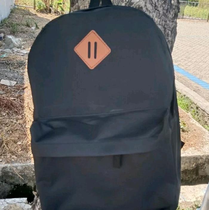 Tas Ransel Miniso Hitam Minimalis Unisex – Cocok untuk Sekolah, Kuliah, atau Kerja