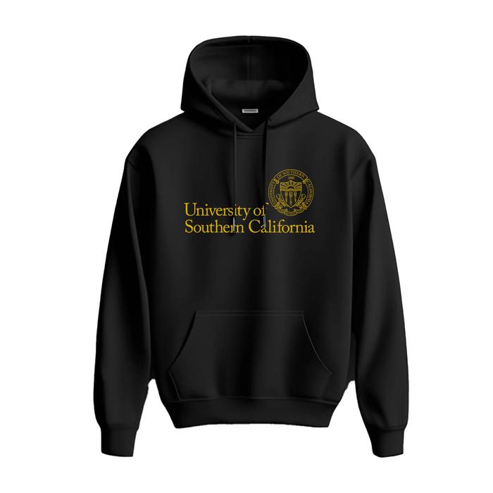 Hoodie USC University of Southern California Premium Fleece Cloth Sweater Jacket Hood Black Hitam