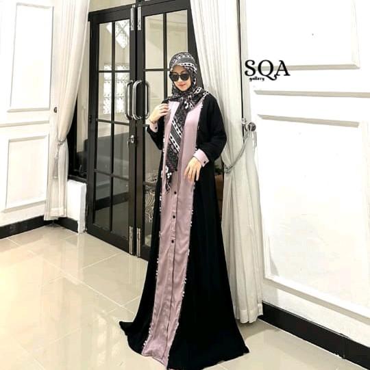 SQA Gallery Gamis Set Hijab Ceruty Nyaman Dipakai Busui Bahan Twill Uniqlo & Carolina Dress Muslim S