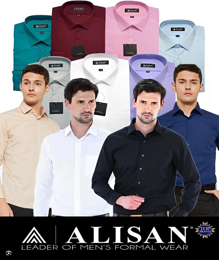 Alisan Kemeja Formal Slim Fit Polos Lengan Panjang Premium Executive Hitam Pria - Putih, Kantor Nyam