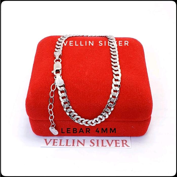 Gelang Tangan Sisik Ukir Perak 925 - Gelang Perak Wanita Asli 925