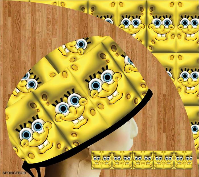 Topi dokter/Scrub hat/Surgical cap/Headcap printing premium spongebob 0611