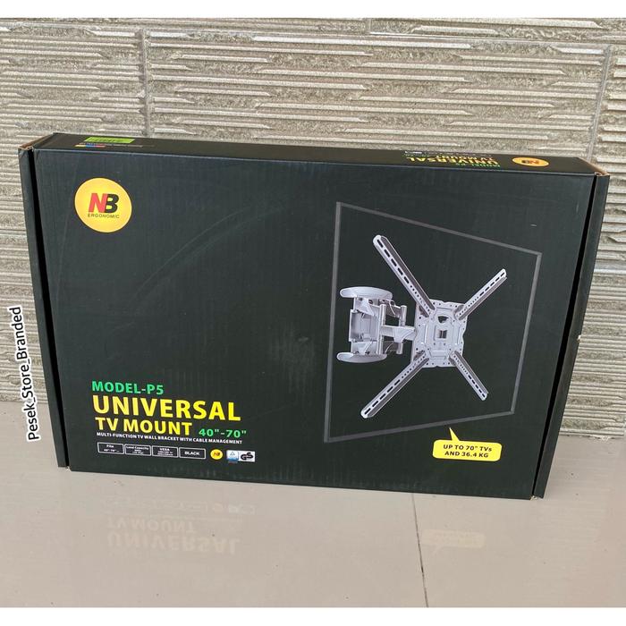 Bracket Tv || Breket Tv Swivel Swing Swifel Nb P5 Tebel Kokoh Untuk Tv 40”-70” Semua Merk