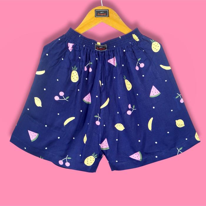 CELANA BOXER LOOPAY MOTIF BUAH BUAHAN (WATERMELON, NANAS) Shorts Pendek Dewasa Santai Pria