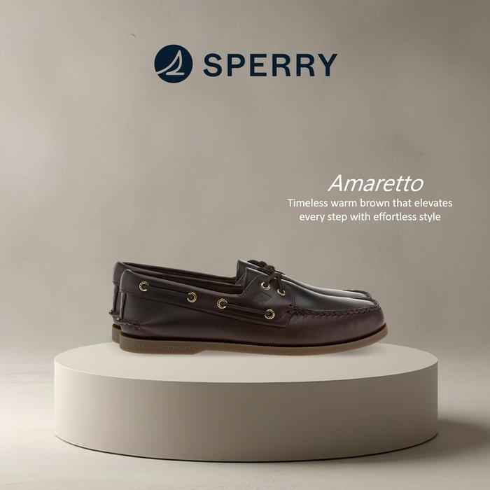 Sperry Top-Sider Amaretto Original - Sepatu Casual Pria Kulit Asli Anti Selip