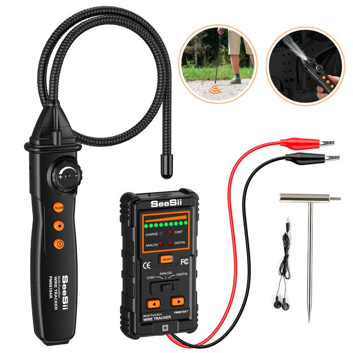 Underground Cable Locator Seesii Wire Tracer Detector with Earphone