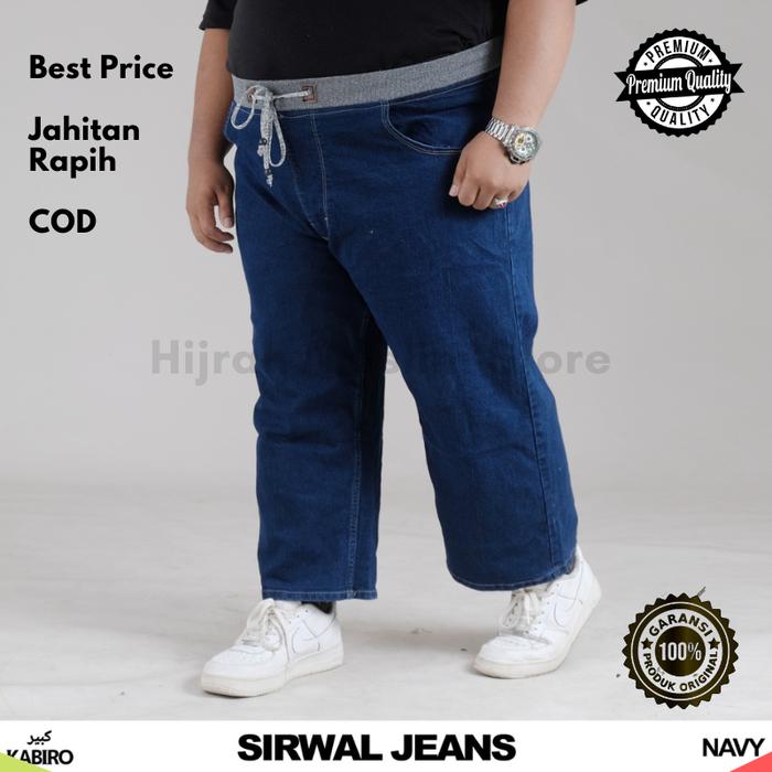 Celana Sirwal Jeans Denim Size Besar JUMBO 3XL - 6XL Bigsize Pria Dewasa Cingkrang bahan