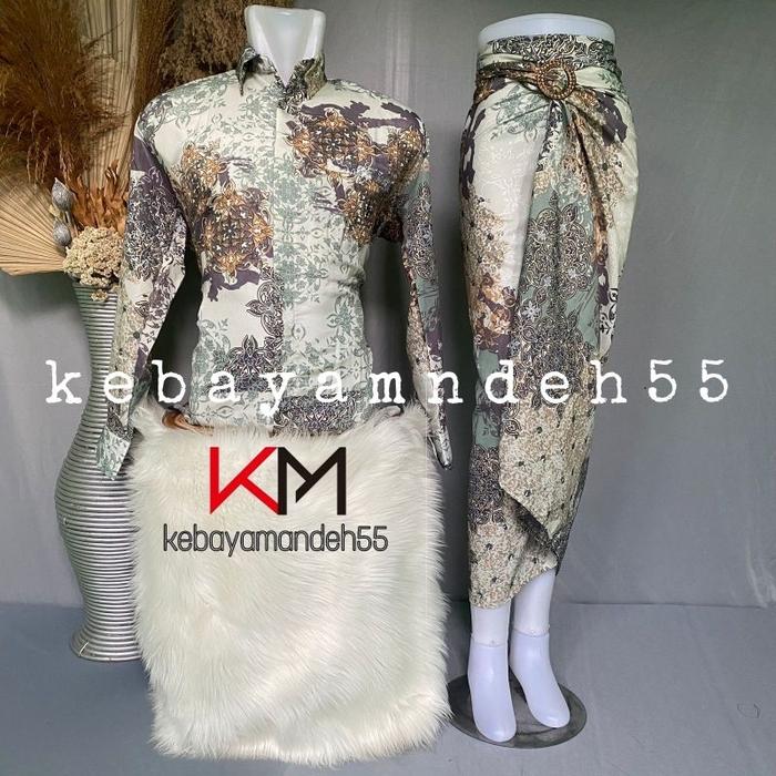 KEBAYAMANDEH55 [MLY MINT] SET COUPLE KEMEJA BATIK PRIA ROK PLISKET ROK LILIT ROK WIRON DUYUNG / KEME