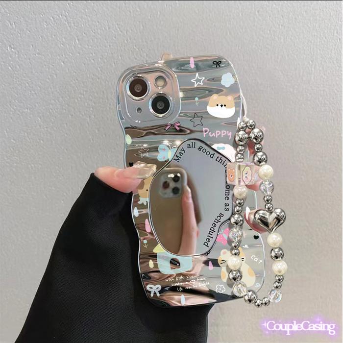 CoupleCasing Cute Kartun Case Puppy iPhone XR 11 12 13 Pro Max 14 15 Plus Pro Max 7 8 Plus X XS Max-