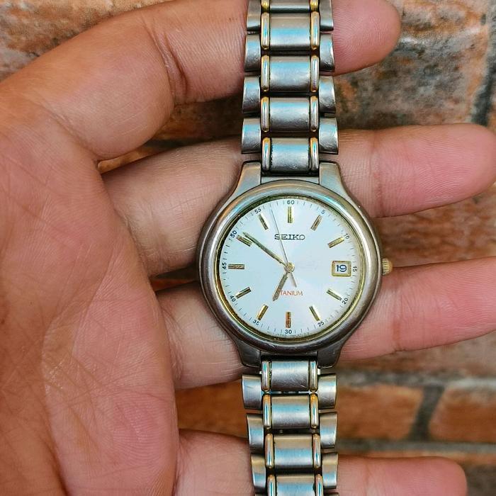 jam tangan seiko titanium 7N42 original