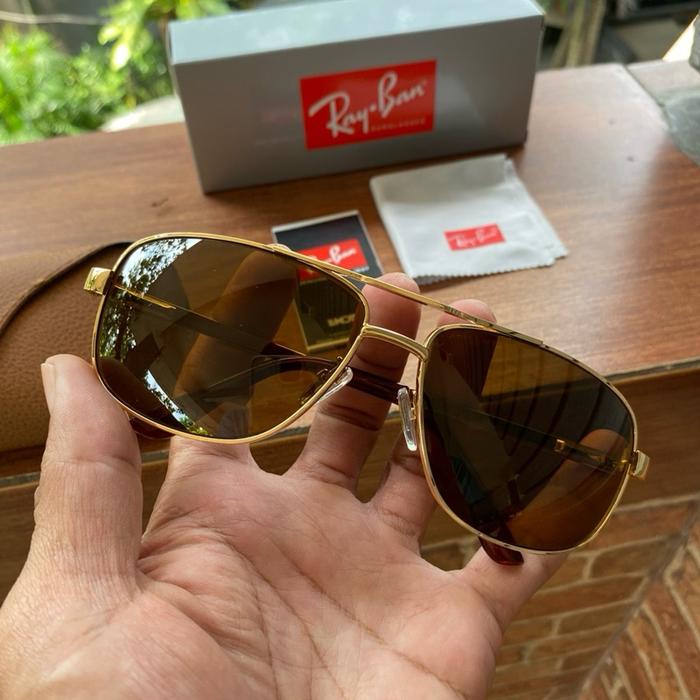 kacamata Rayban 3281 frame rosegold kaca coklat sz 63 14