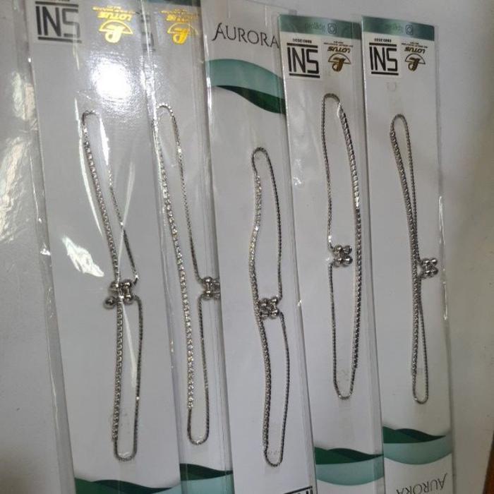 Gelang Rantai Serut Tennis Listring Emas Asli Kadar 700 750 16K 17K