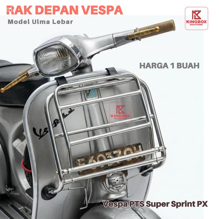 Front Rack Vespa Classic Model Ulma Lebar - Rak Depan Vespa PX Super Sprint PS Exclusive Excel VBB