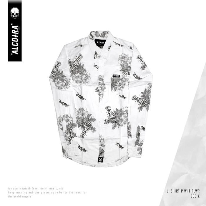 L.SHIRT P WHT FLWR || LONG SHIRT PRINT WHITE FLOWER || KEMEJA ALCOTRA || ORIGINAL BRAND ALCOTRA FLAN
