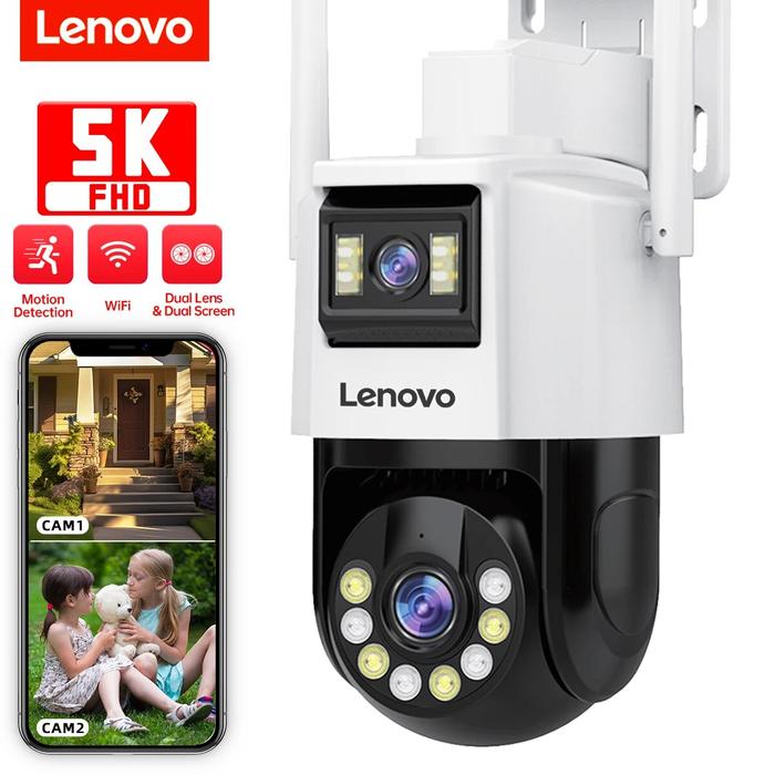Lenovo 5K PTZ WIFI Camera Dual Lens Dual Screen IP Camera Outdoor
