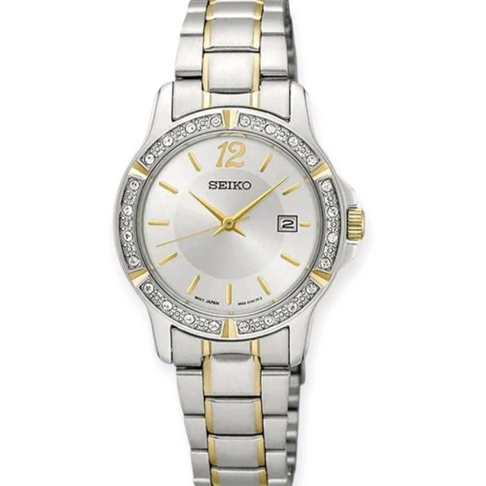 Seiko SUR718P1 Silver Gold Cewek Original