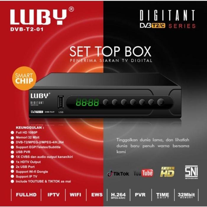 Set Top Box Luby DVB T2 01 DVB-T2-01 Lubby Lubi Set Top Box TV Digital TV Tabung Polytron STB TV Dig