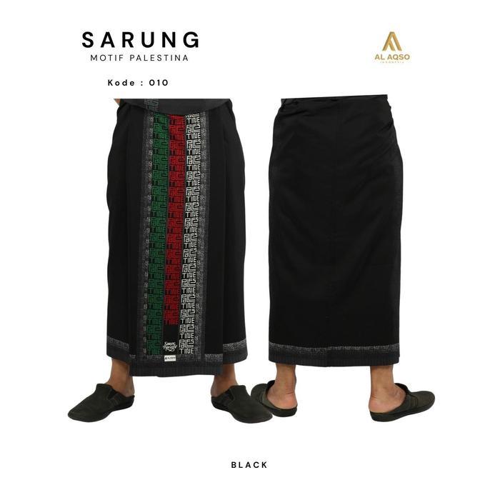TERMURAH Al Aqso | Sarung Motif Palestina Sarung Palestina Hitam Putih 010