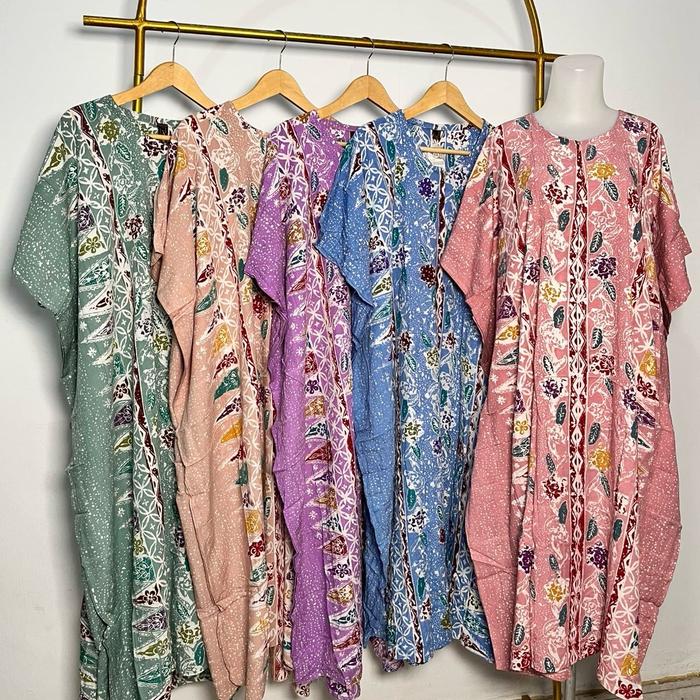 Afnan Daster Kalong Batik Cap Pekalongan Lowo Busui Resleting Depan Kelelawar Rayon Super All Size S