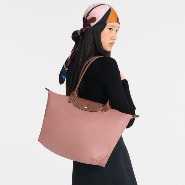 longchamp lepliage original tote bag Large Pink tea