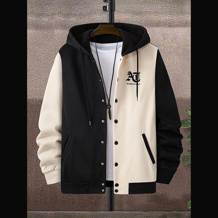Jaket Baseball Hoodie Kancing Big Size ( S - 6XL ) INISIAL A Angels Wings ( SABLON ) ( BISA CUSTOM I