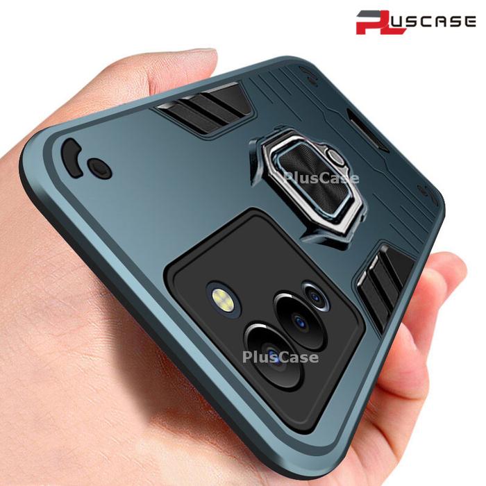 PlusCase untuk Infinix Note 12 G96 Casing Armor Berdiri dengan Lensa