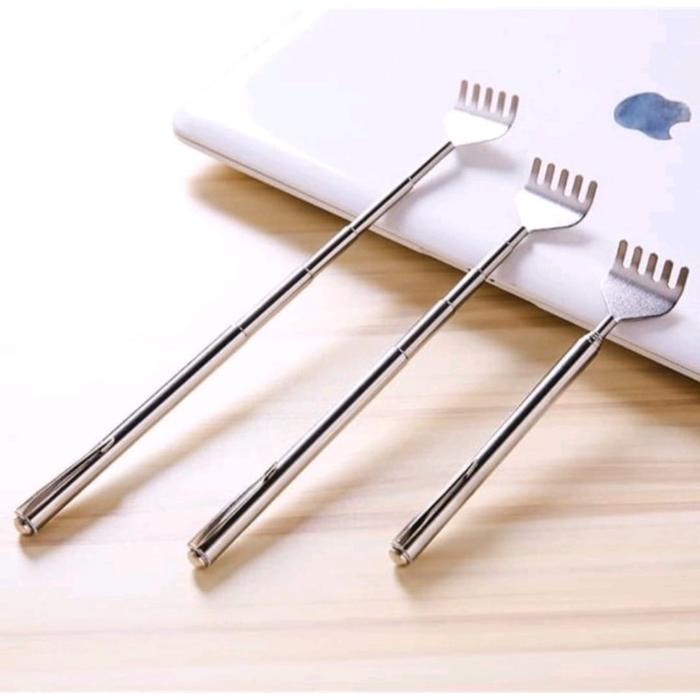 Garuk Punggung Besi Lipat Tarik Stainless - Garukan Badan Stainless Mini Portable