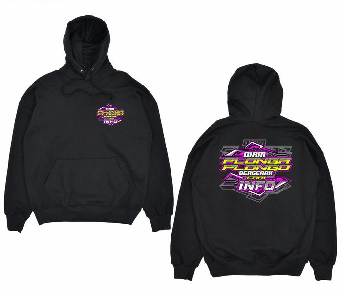 JAKET HOODIE KATA KATA DIAM  PLONGA PLONGO BIG SIZE JUMBO