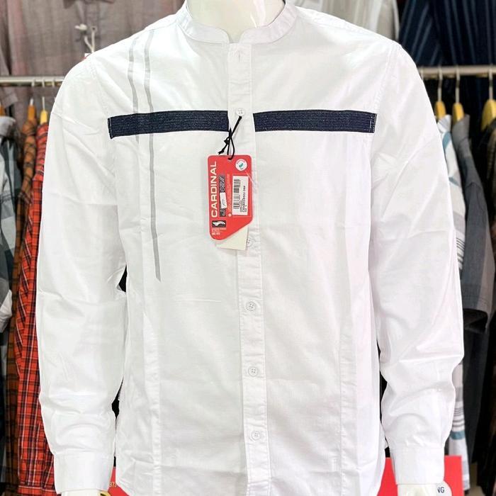 PROMO [TERBARU] KOKO KEMKO CARDINAL SLIMFIT ORIGINAL PREMIUM QUALITY || KEMEJA KOKO PUTIH LENGAN PAN