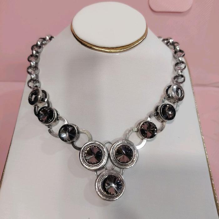 Kalung mata/kalung perak bakar / kalung mata grey / kalung mata kaca