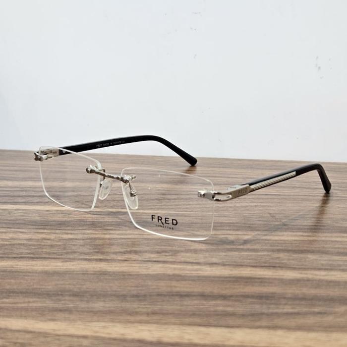 【Mahesa】 frame kacamata frameless fred silver black grade Buruan Sebelum Kehabisan