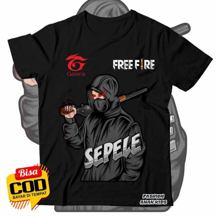 TWISSTER - (BISA COD) BAJU ANAK KAOS ANAK FF FREE FIRE LOGO SEPELE TSHIRT ANAK FF FREE FIRE