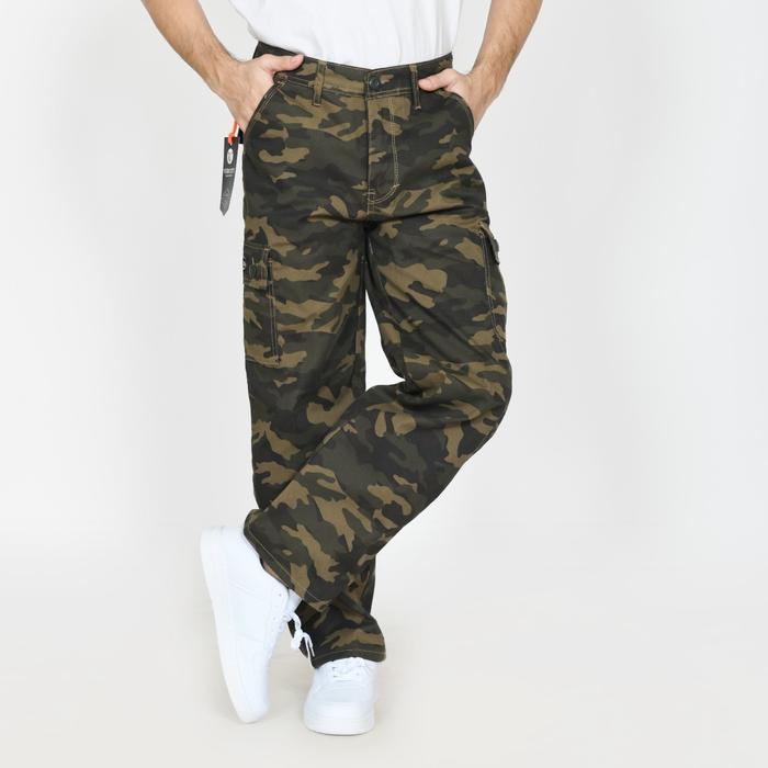 TERLARIS Celana Cargo Camo Loreng Regular Fit White Gray Putih Santai Cargo Panjang Loreng Gray Pria