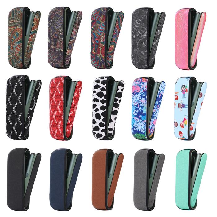 15 patterns Print PU Leather Case for IQOS Iluma With Side Door Cover