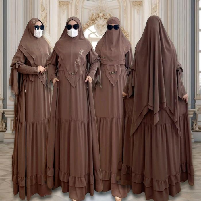 HAVIZA SYAR'I Gamis Set Hijab Pet Antem Jumbo Free Cadar Bandana Matt Ceruti BabyDoll By Aje Zas Col